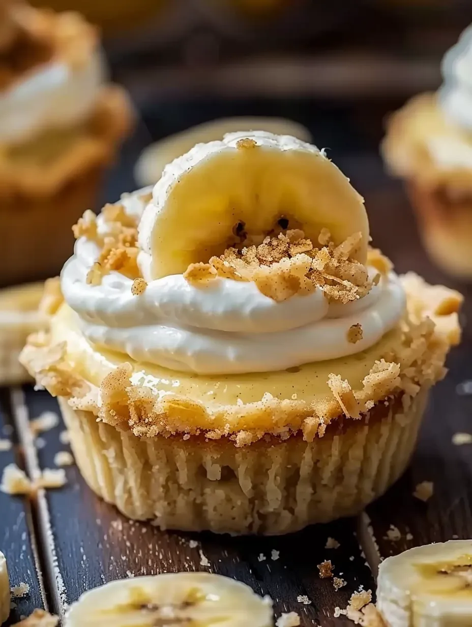 Ein Cupcake mit einer Banane.