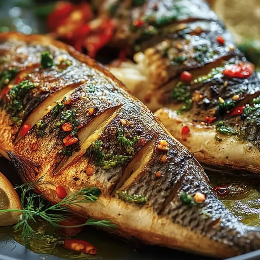 Gegrillter Fisch mit würzigem Touch.