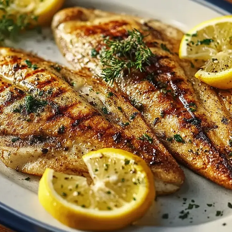 Gegrillter Tilapia mit Zitrone und Kräutern.