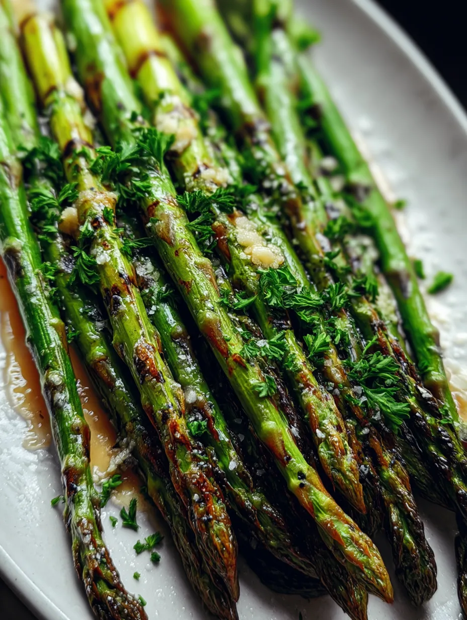 Gegrillter Spargel mit Knoblauchbutter.