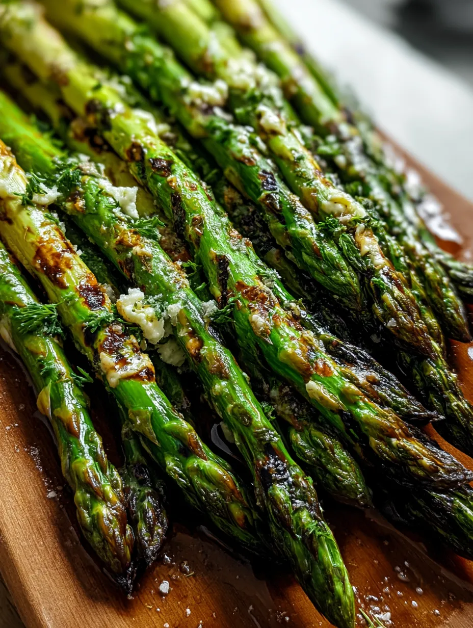 Gegrillter Spargel mit Knoblauchbutter.