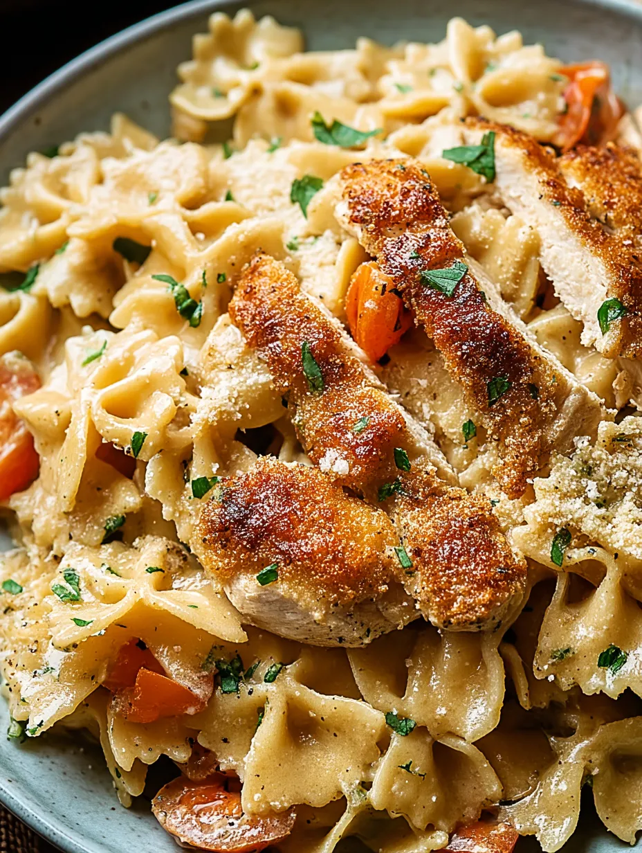 Ein Teller Louisiana-Hähnchenpasta.