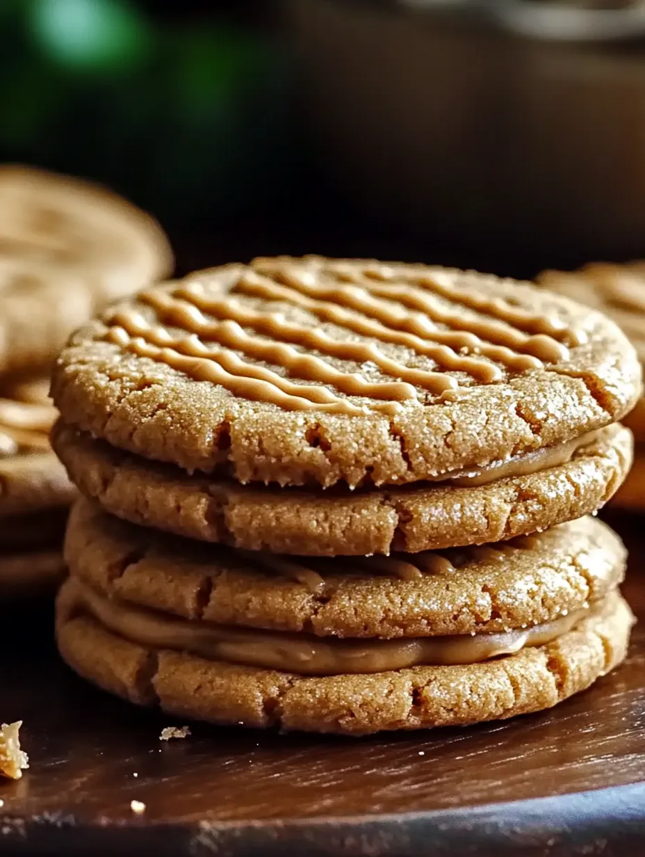 Ein Stapel Erdnussbutter-Sandwichkekse.