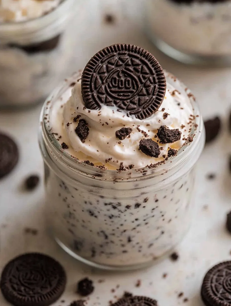 Ein Becher Oreo ohne Backen Käsekuchenrezept.