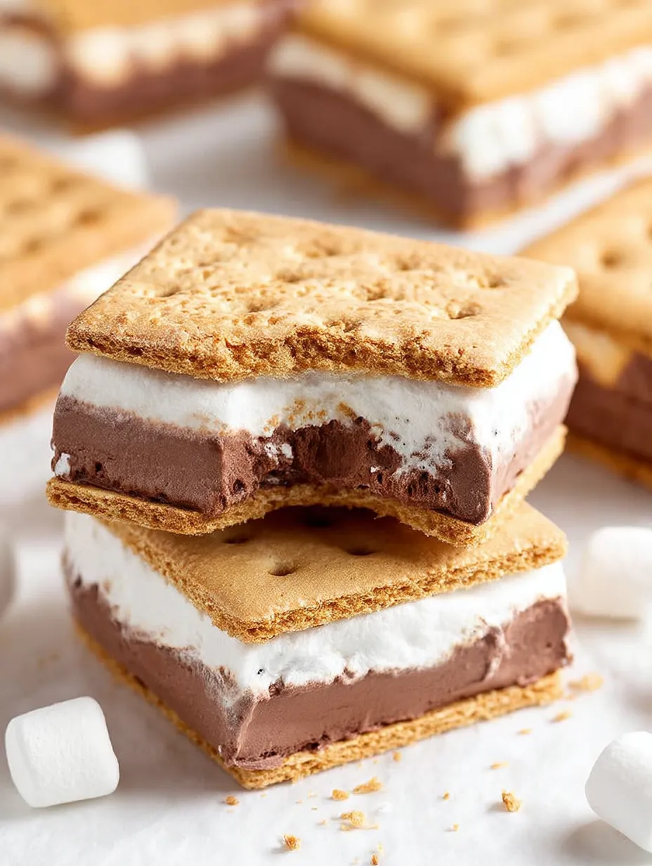Eine gekühlte Köstlichkeit aus gefrorenen S'mores.