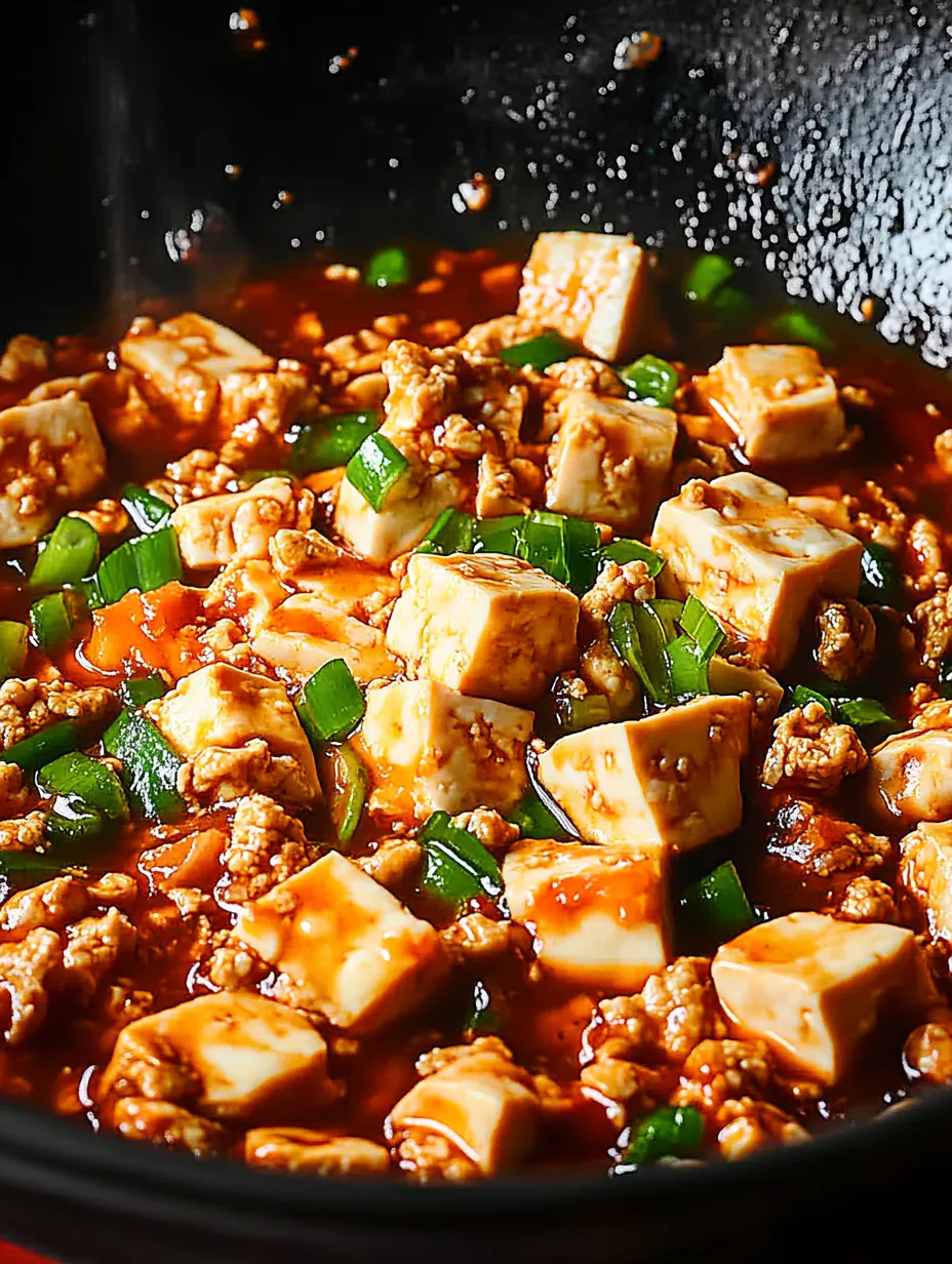 Eine Schüssel mit Mapo Tofu.