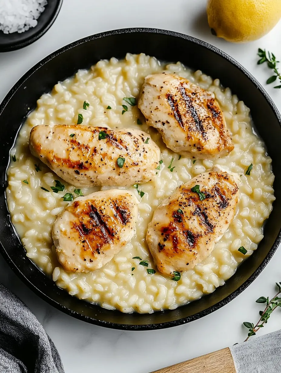 Eine Schüssel Hähnchen und Reis mit Parmesankäse Rezept.