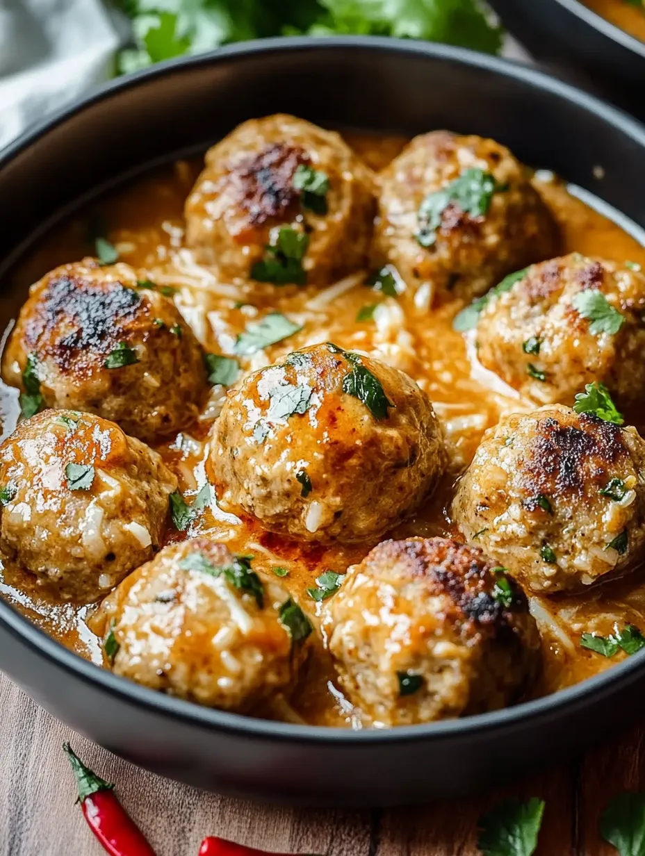 Eine Schüssel mit Fleischbällchen in Sauce.