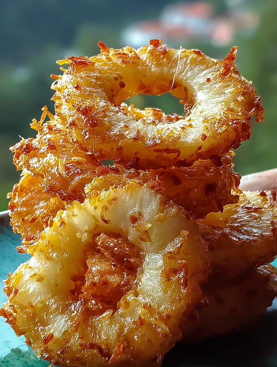 Frittierte Piña Colada Ringe.