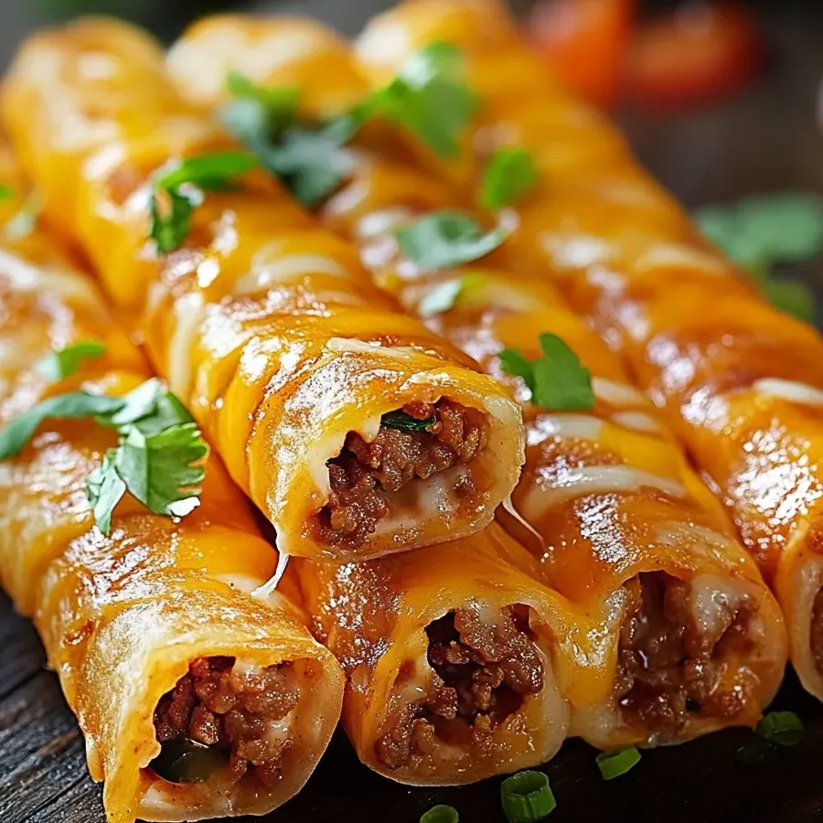 Ein Teller mit Käse-Taco-Stäbchen.