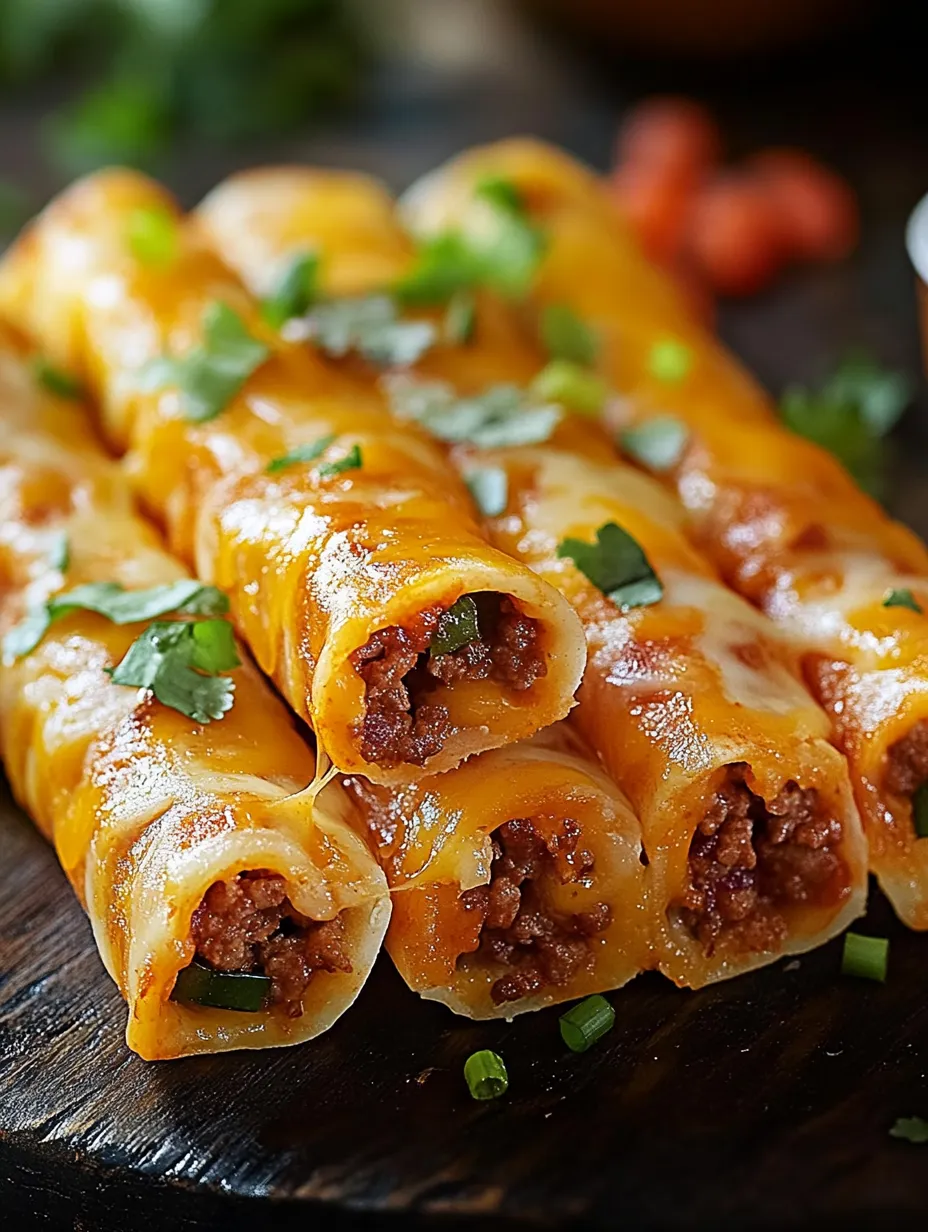 Ein Teller mit käsigen Taco-Stangen.