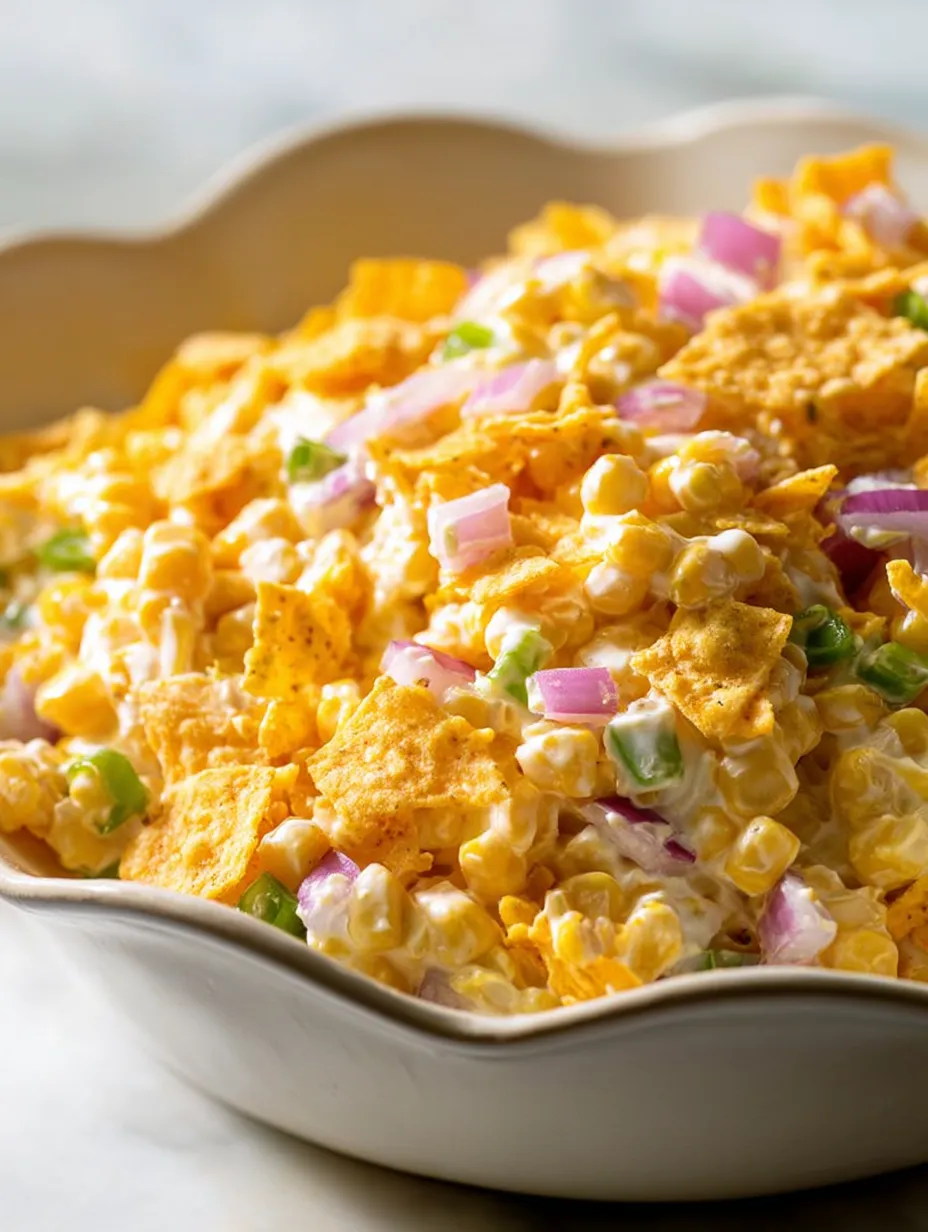 Eine Schüssel Frito-Mais-Salat.