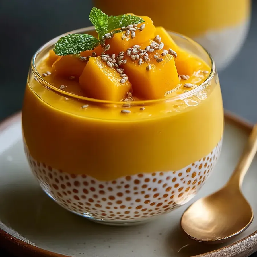Eine Schüssel Mango-Sago Dessert.