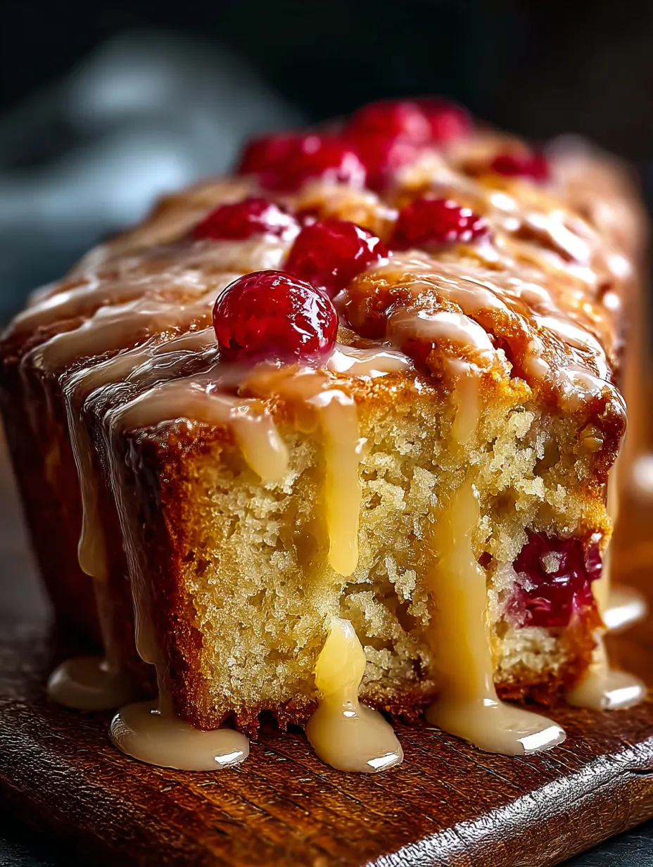 Ein Stück Zitronen-Rhabarber-Kuchen.