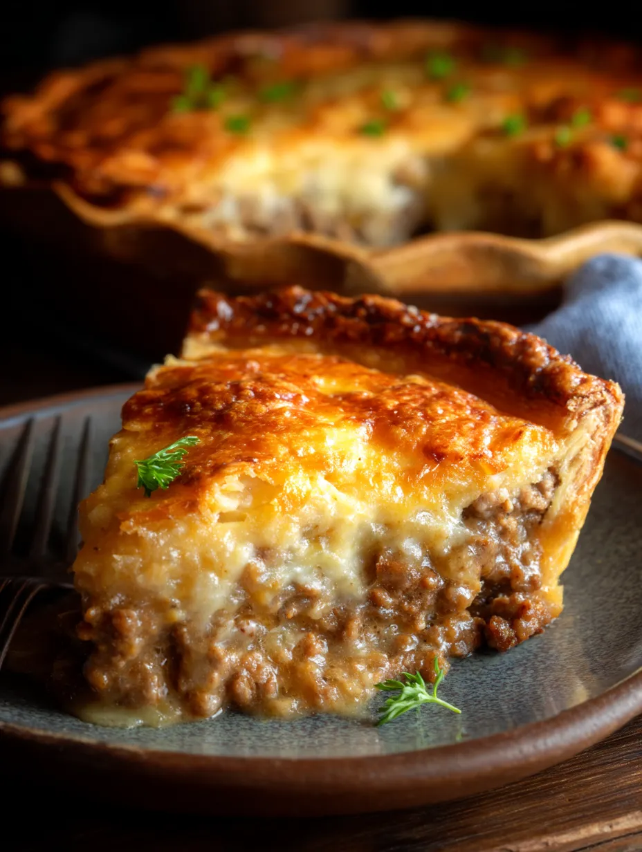 Ein Stück Monterey Wurst-Quiche.