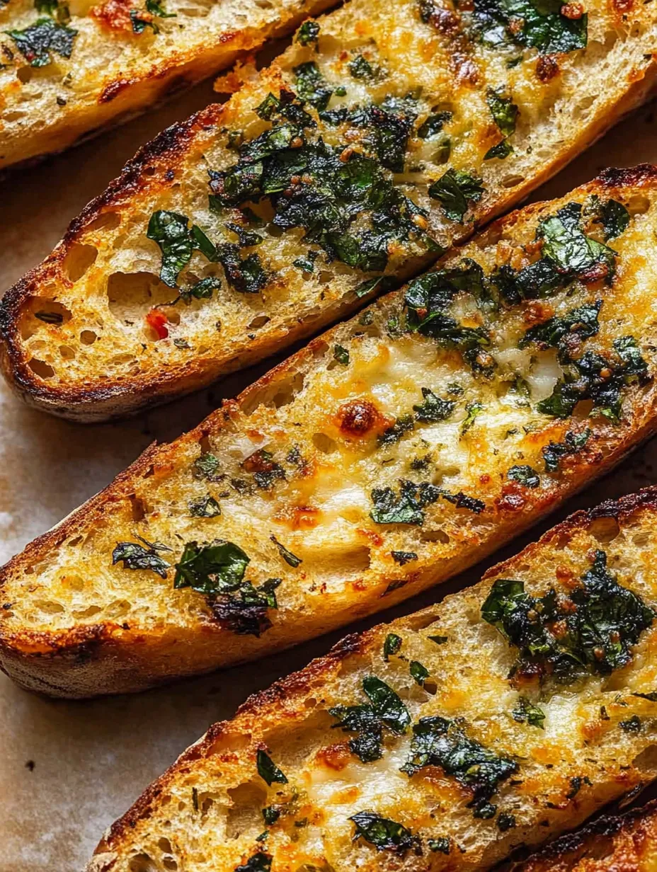 Eine Scheibe scharfes calabrisches Knoblauchbrot.