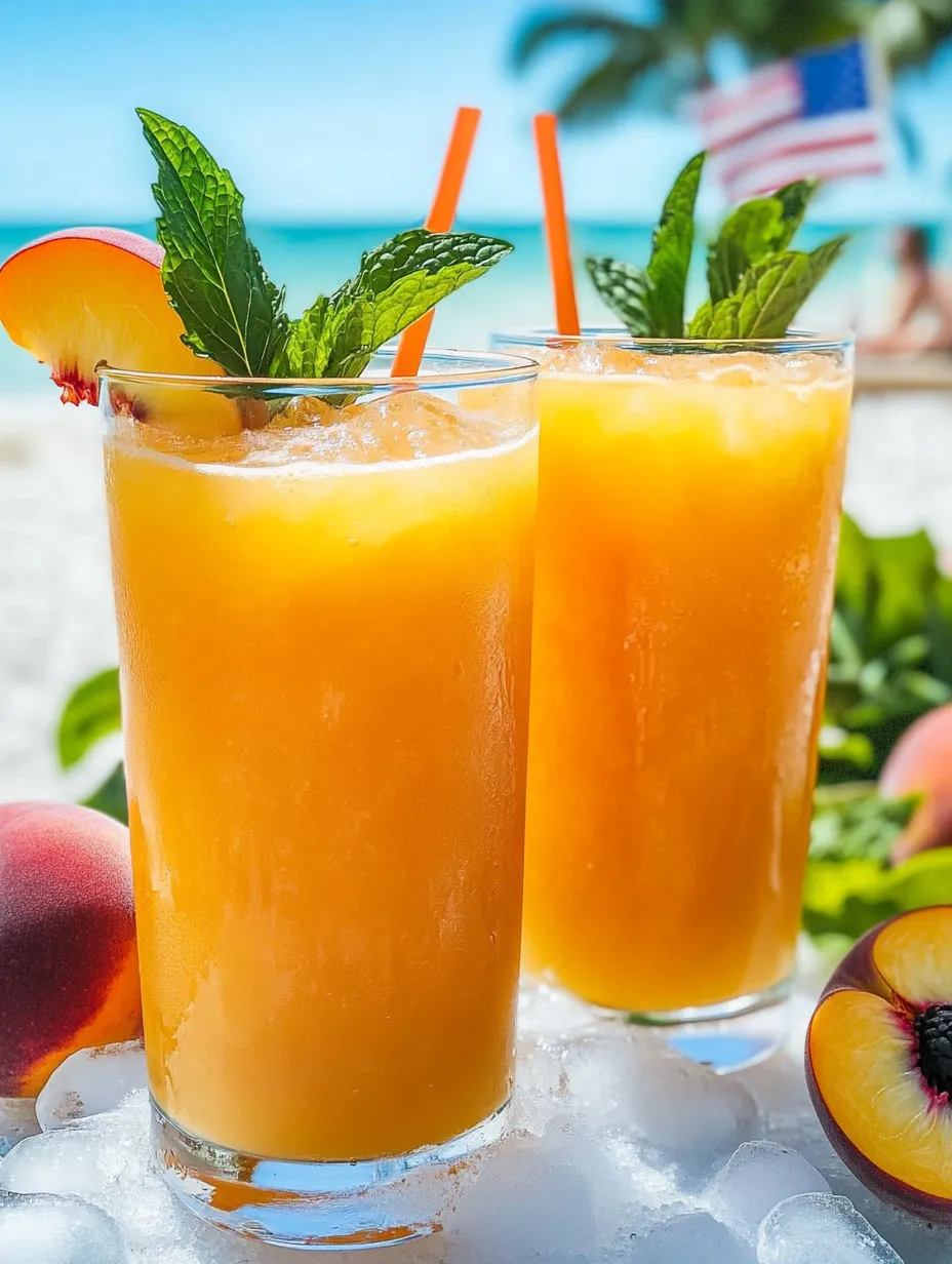 Zwei Gläser frische und süße Pfirsichlimonade.