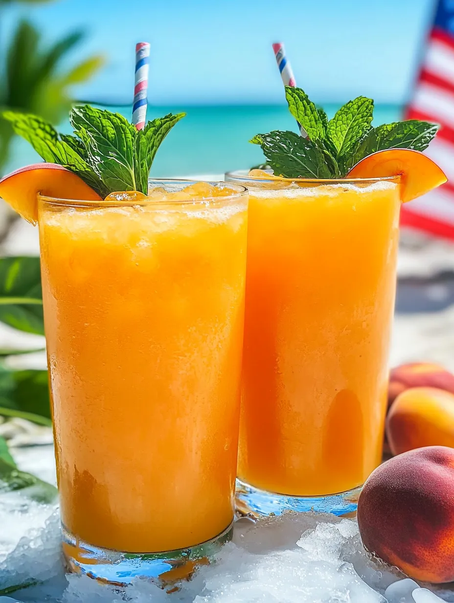 Zwei Gläser frische und süße Pfirsichlimonade.