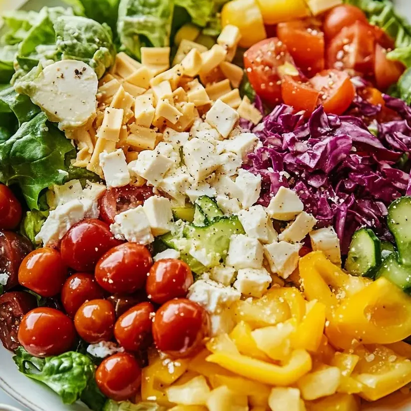 Eine bunte italienische Salatschale.