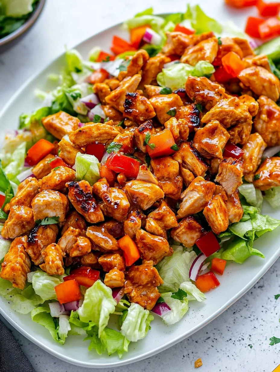 Ein Teller Honey Hot Chicken Salat.