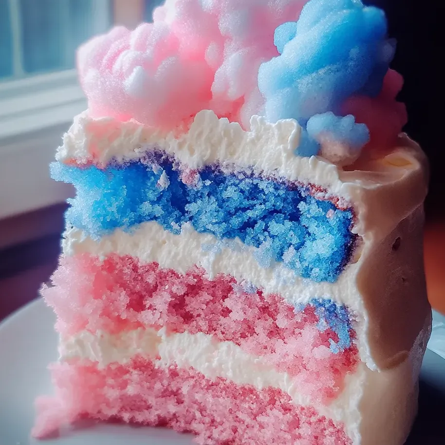 Ein Stück Kuchen mit Zuckerwatte-Aroma.