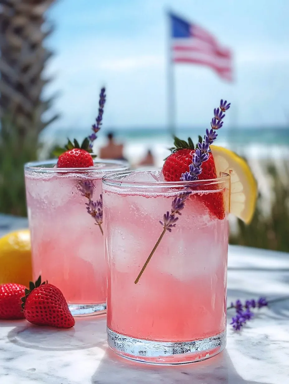 Zwei Gläser Pink Lavender Lemonade Getränk.