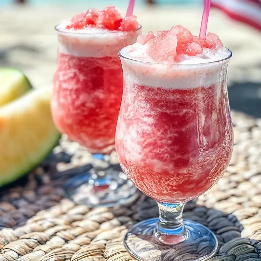 Zwei Gläser mit Otai – das Wassermelonengetränk aus Tonga.
