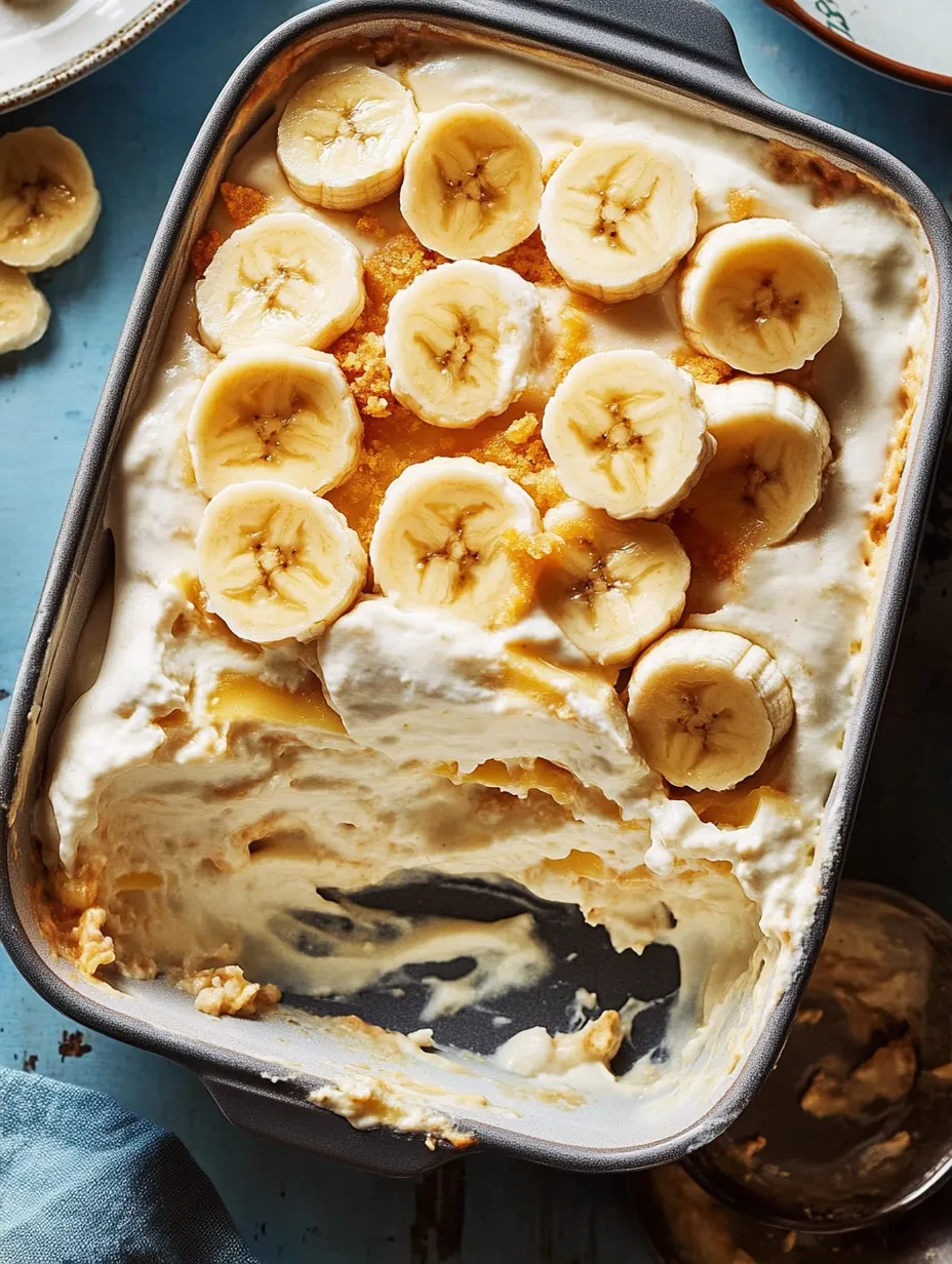 Nahaufnahme von einem Banana-Pudding-Lasagna-Traum.