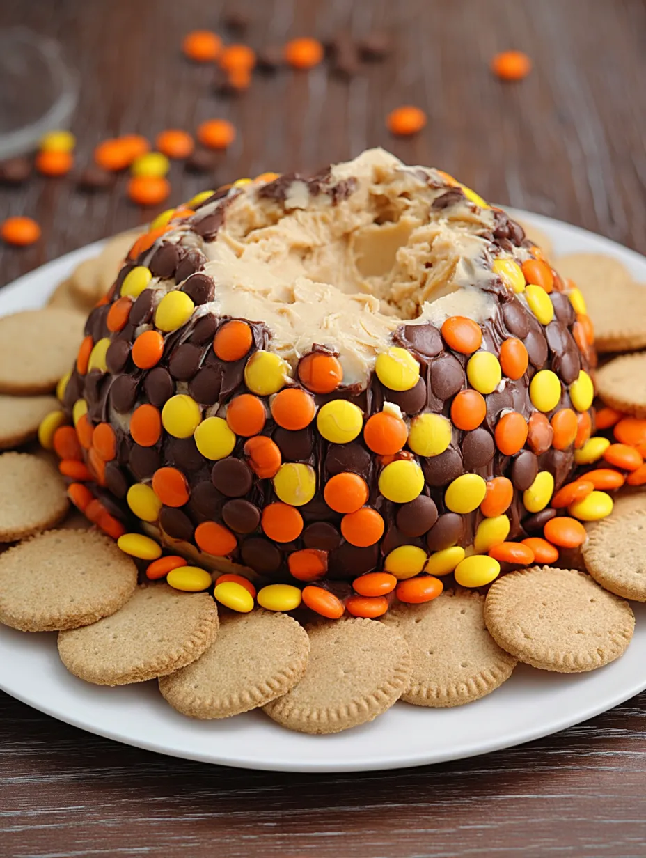 Eine Reese's Cheese Ball Peanut Butter Bliss Dessert Kugel.