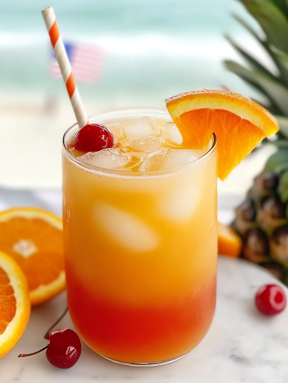 Ein Glas süßer Sunrise Mocktail Virgin Sunrise.