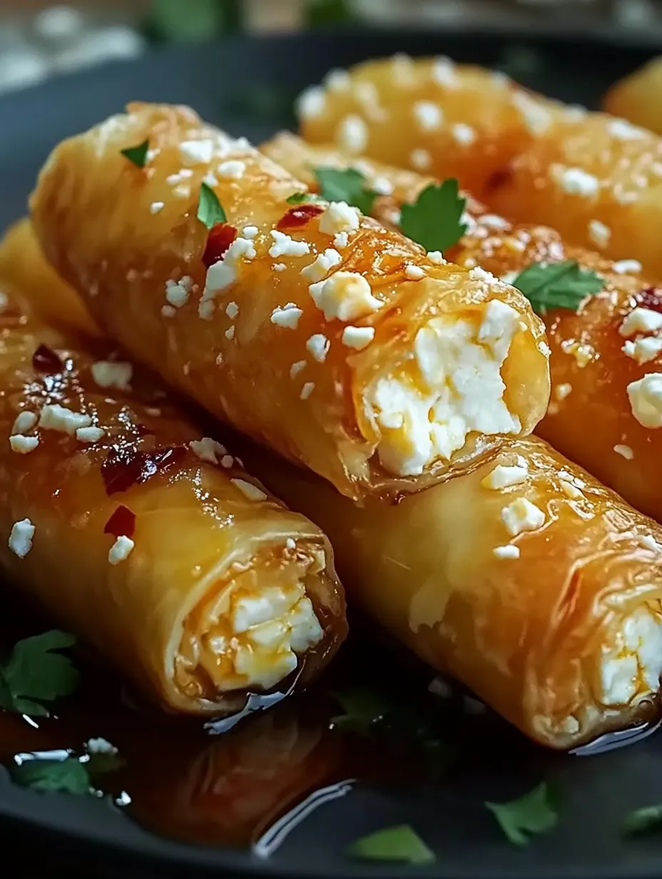 Teller mit gebackenem Feta, Chili und Honig.
