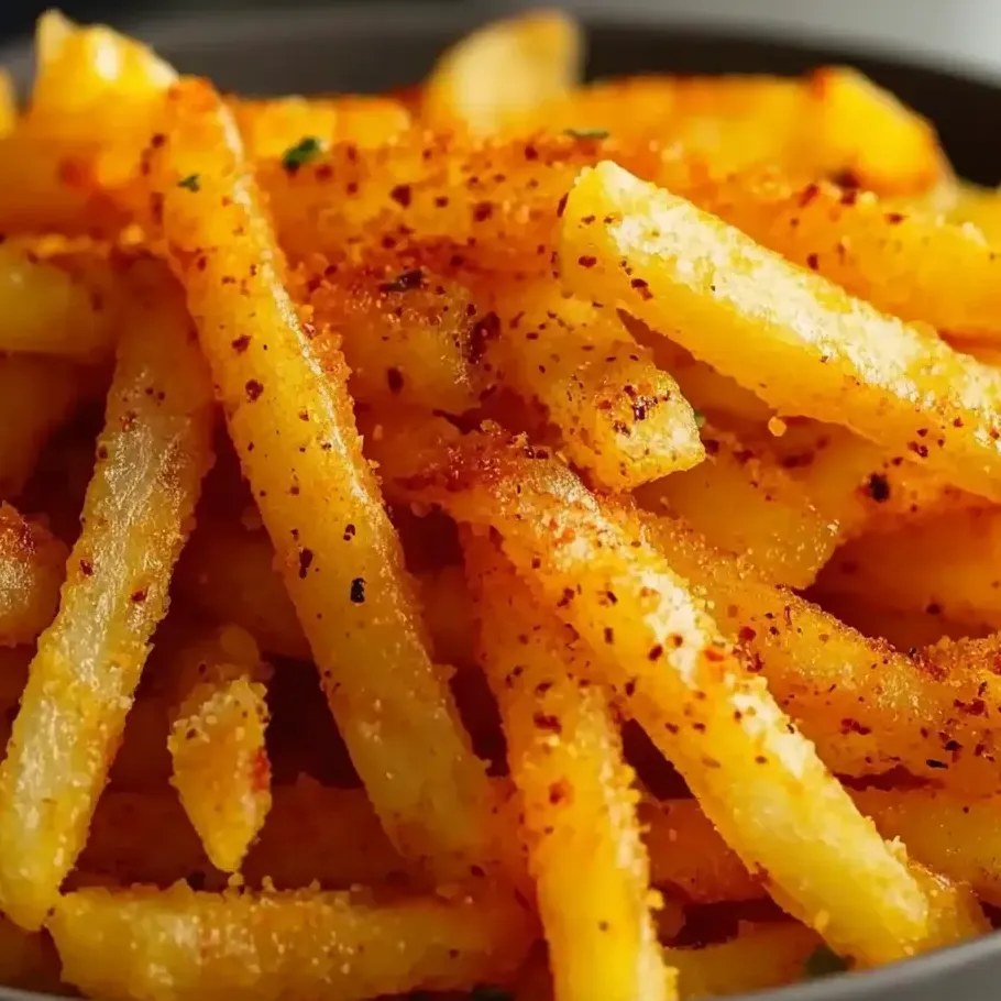 Eine Schale Pommes mit Würzmischung.