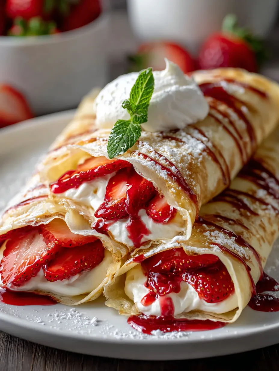 Ein Teller mit Erdbeeren und Schlagsahne.