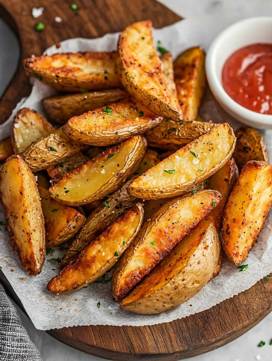 Ein Teller Pommes mit Ketchup.