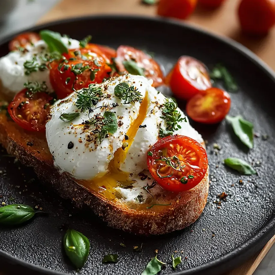Ein Teller mit Tomaten und Käse.