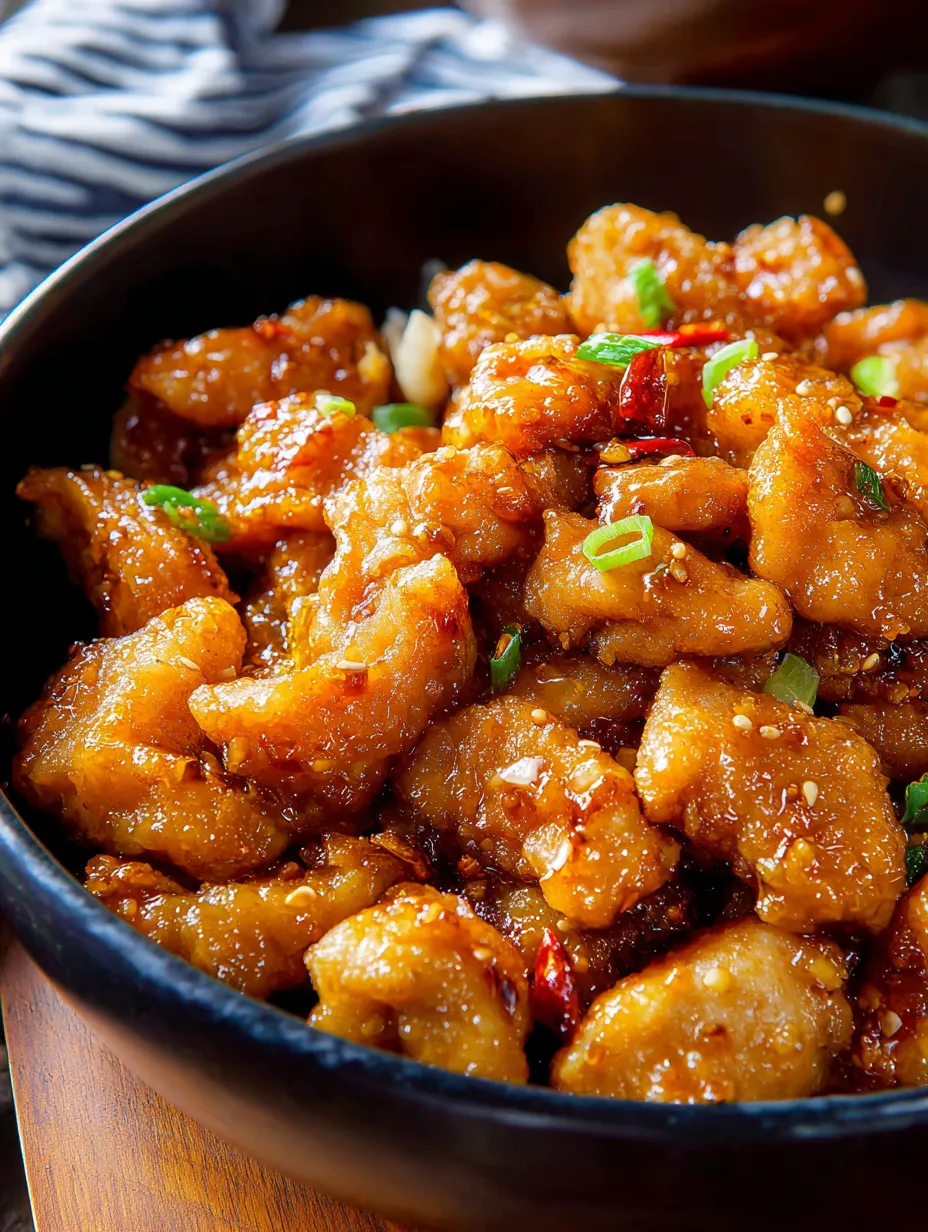 Schüssel Hähnchen mit Löffel drin.