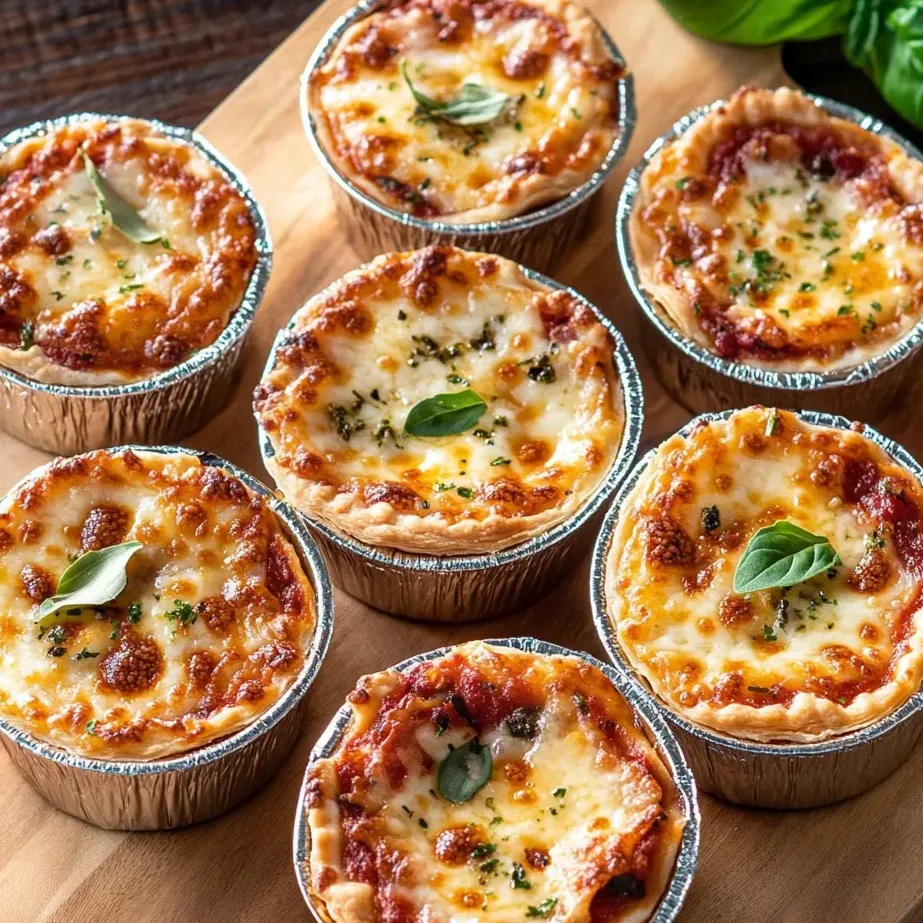 Ein Blech mit kleinen Mini-Pizzen, Käse und Spinat.