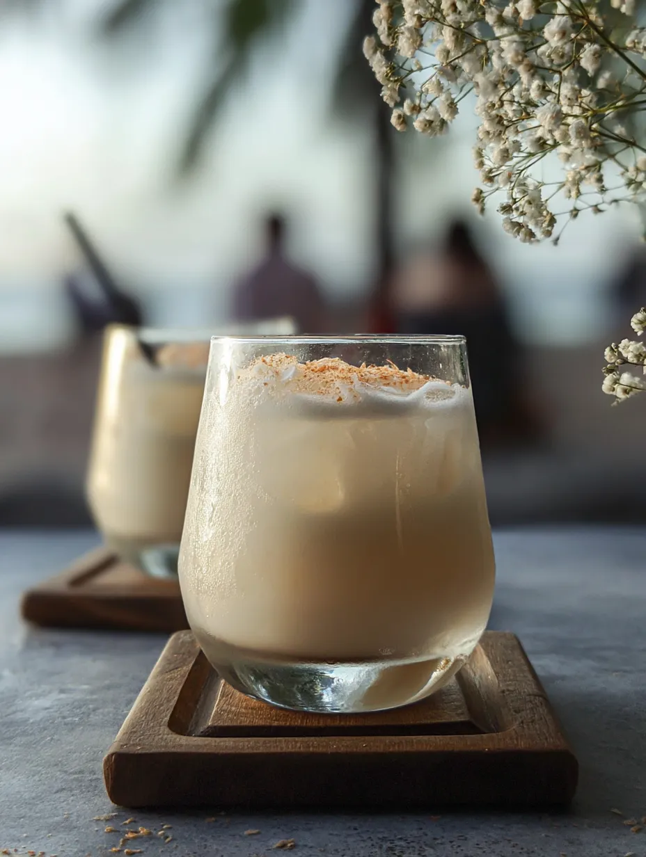 Zwei Gläser Milch mit Zimt auf dem Tisch.