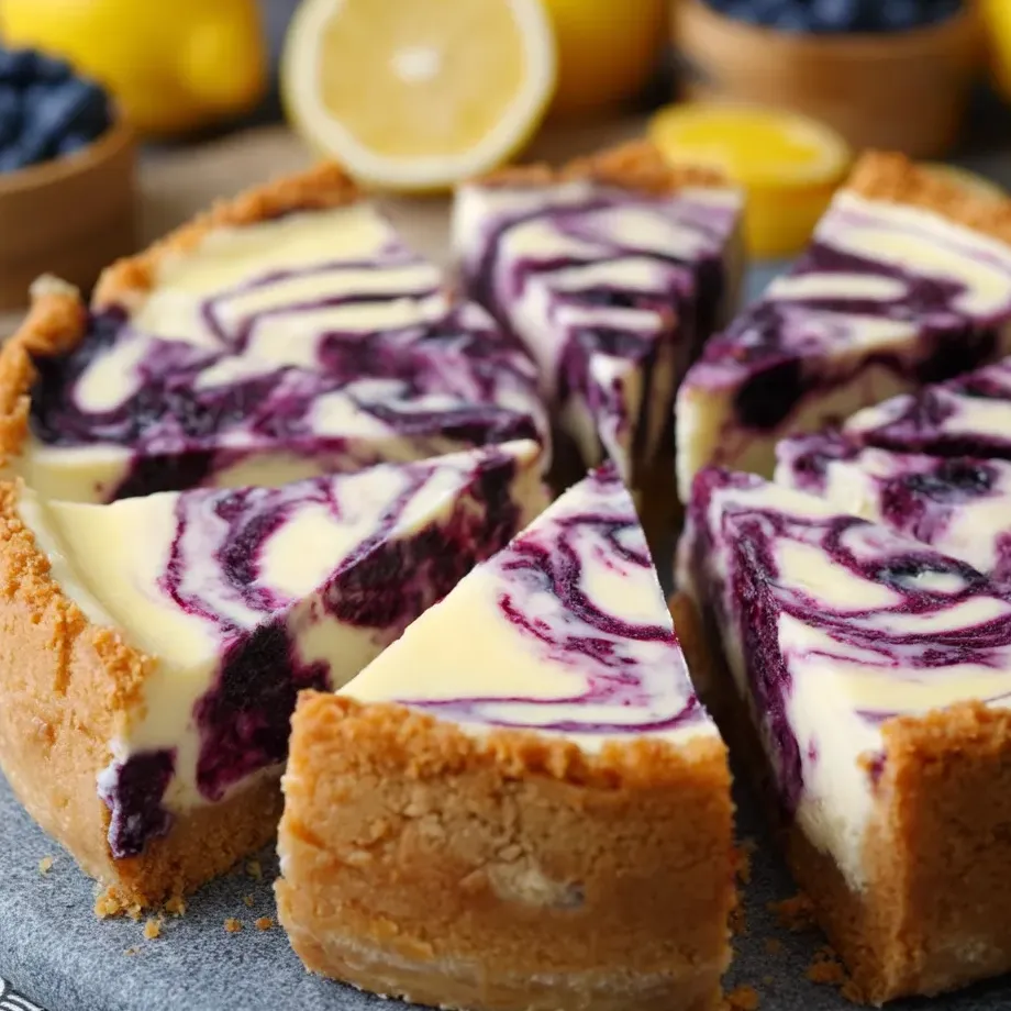 Ein Stück Blaubeer Cheesecake.