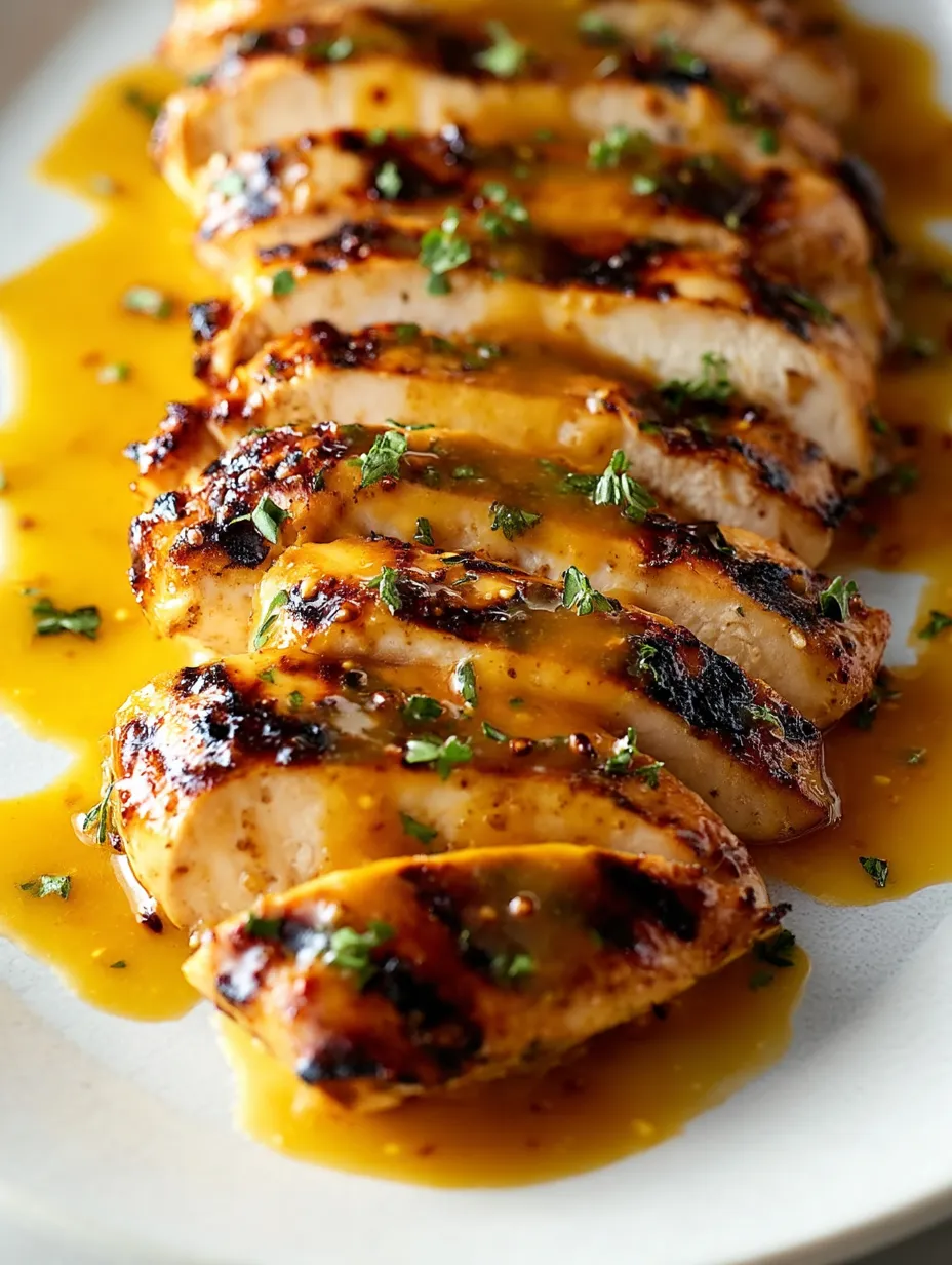 Hähnchen mit Sauce auf dem Teller.