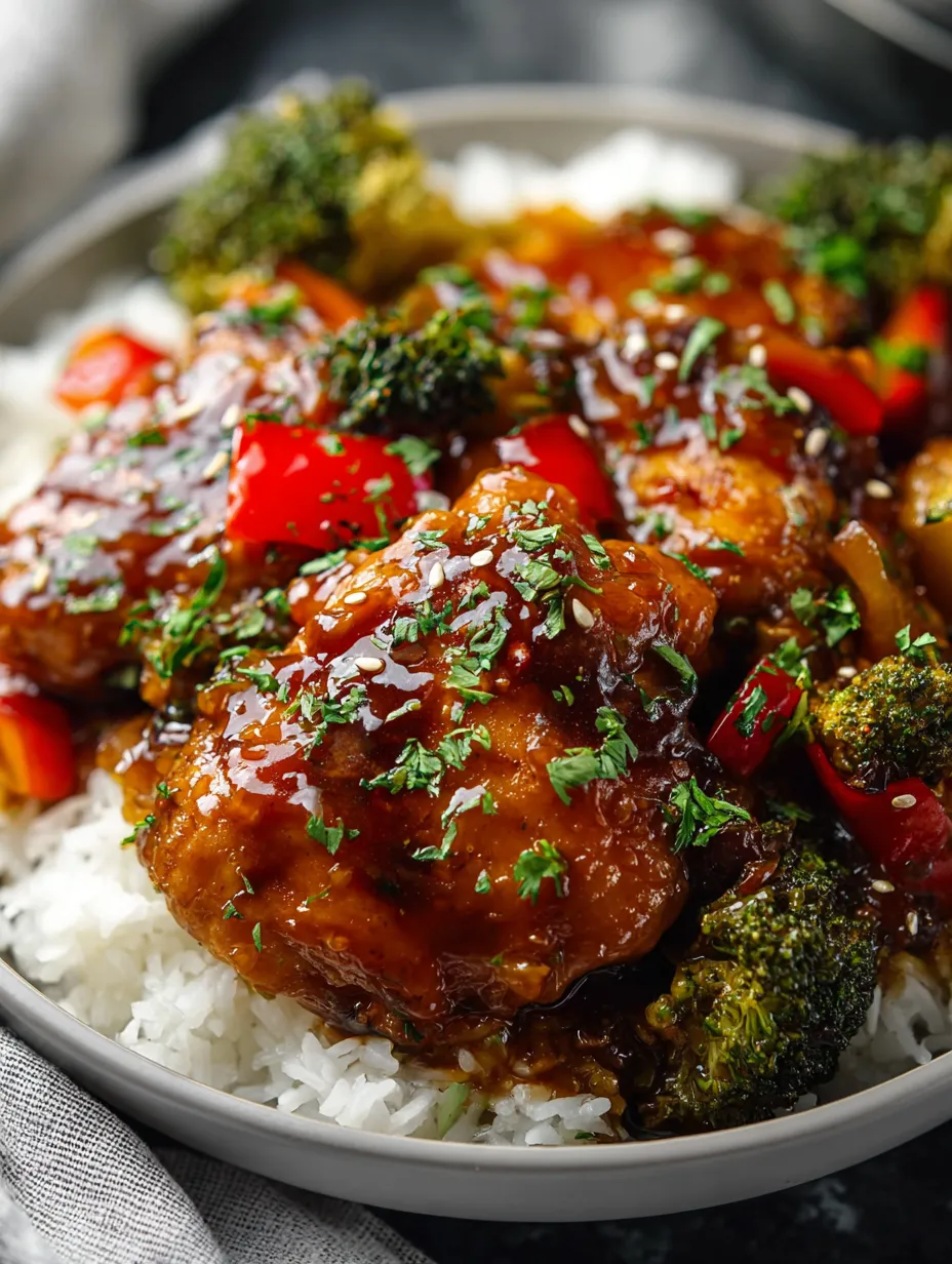 Eine Schüssel mit Hähnchen, Reis und Brokkoli.