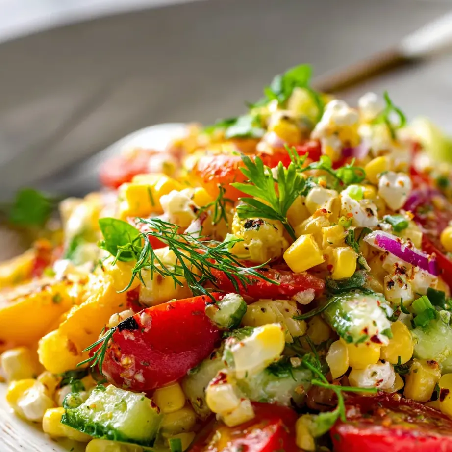 Eine Schüssel mit Mais, Tomaten und Gemüse.