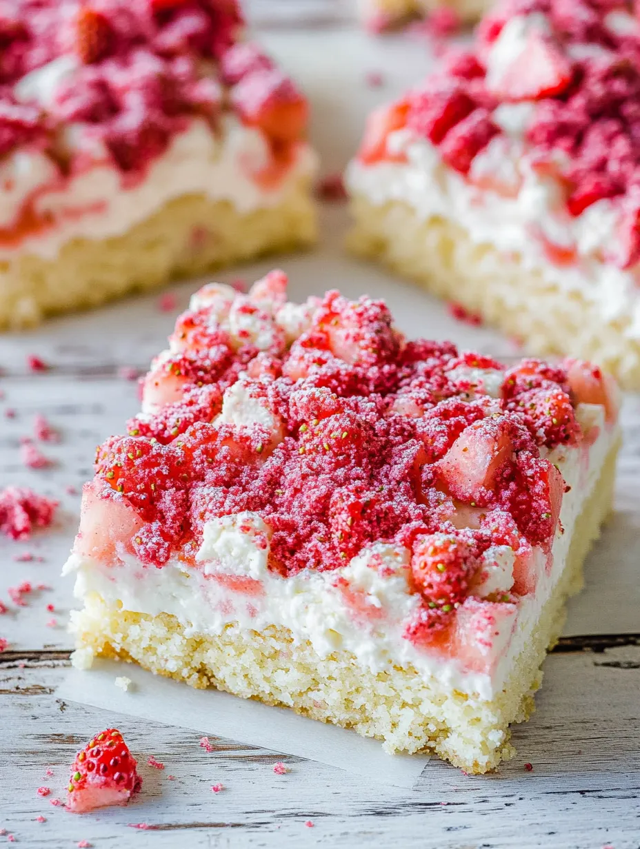 Ein Stück Kuchen mit Erdbeeren und Sahne.