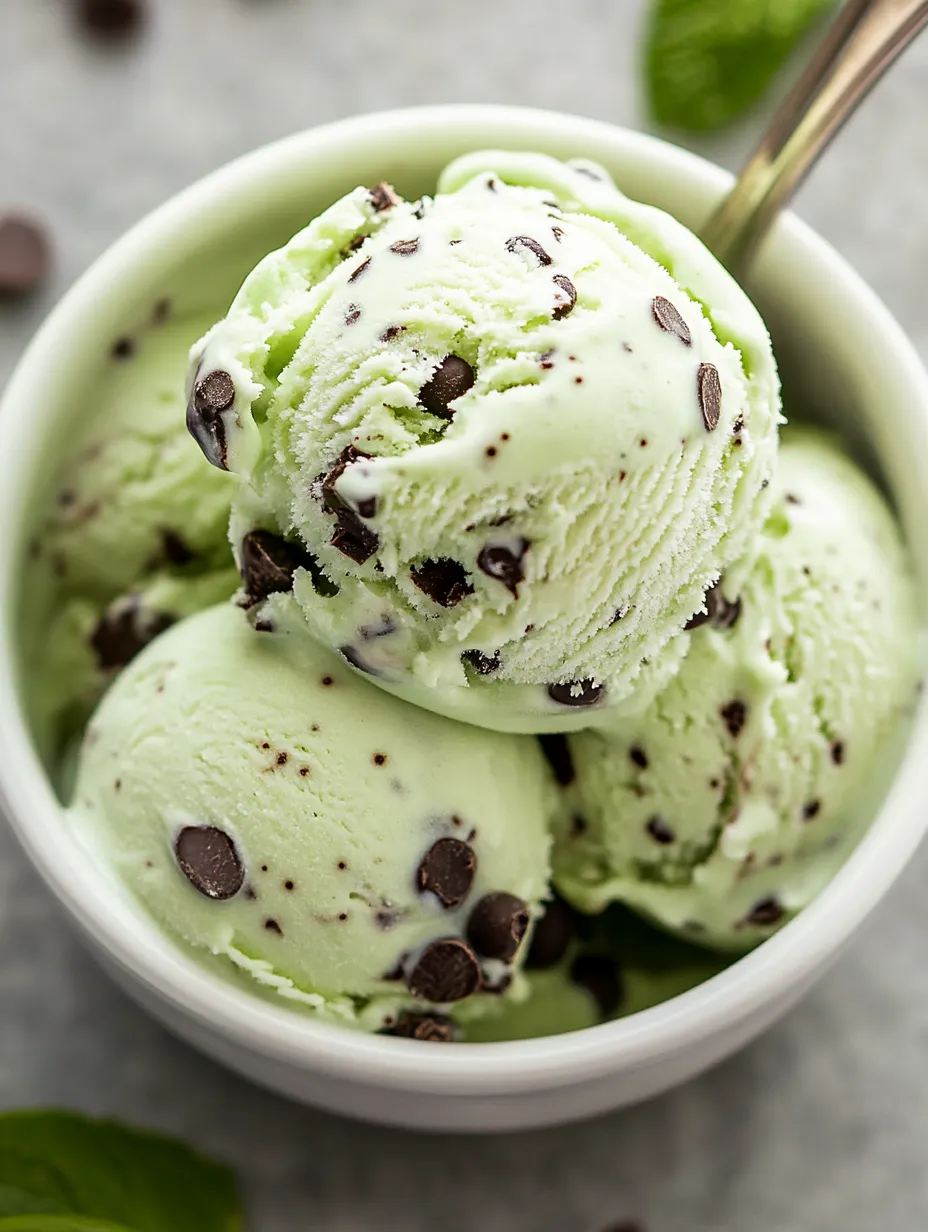 Eine Schale Eis mit Schokostücken.