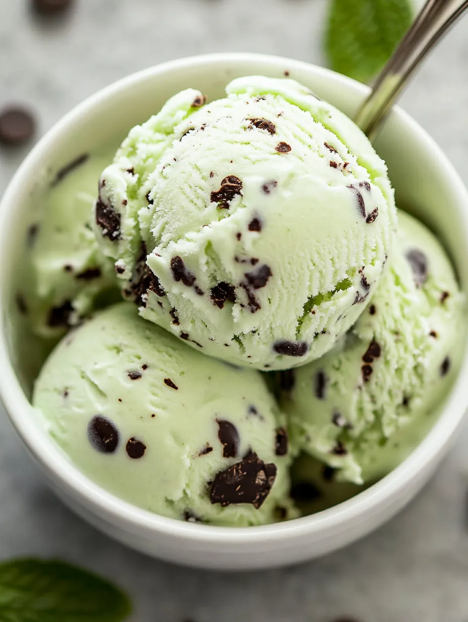 Eine Schale Eis mit Schokostücken.