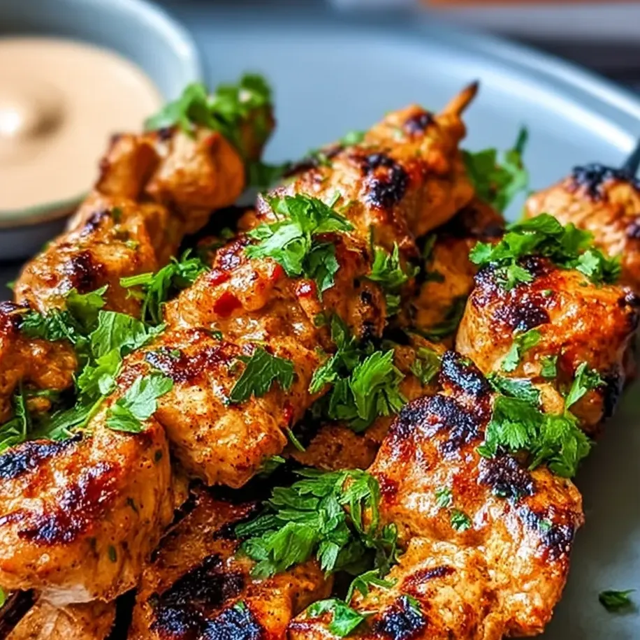 Ein Teller mit Fleisch und einer Schale Sauce.