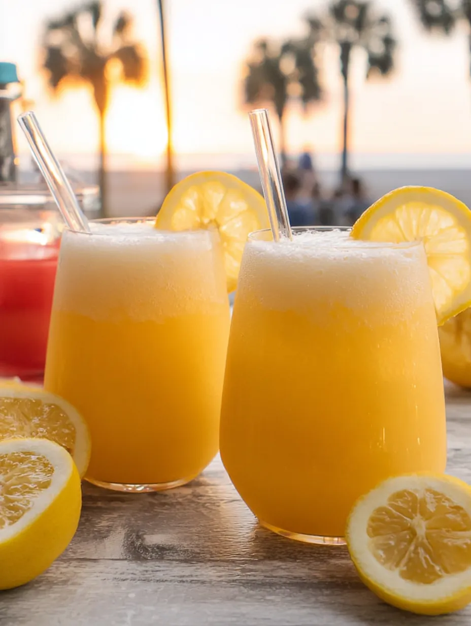 Zwei Gläser Limonade mit Zitronenscheiben.