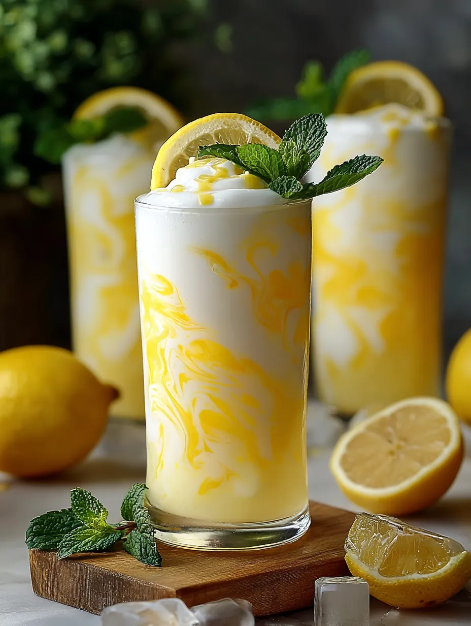 Ein Glas Limonade mit Zitronenscheiben.