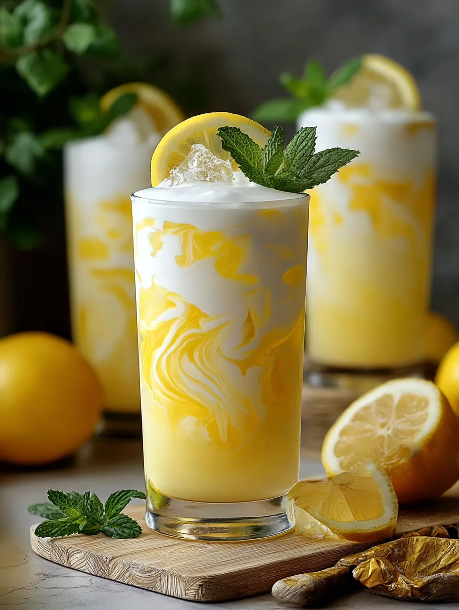 Ein Glas Limonade mit Zitronenscheiben.
