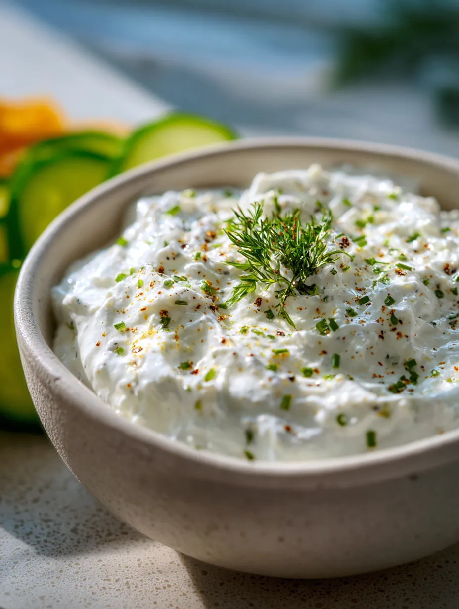 Weiße Creme mit grünem Topping in einer Schale.